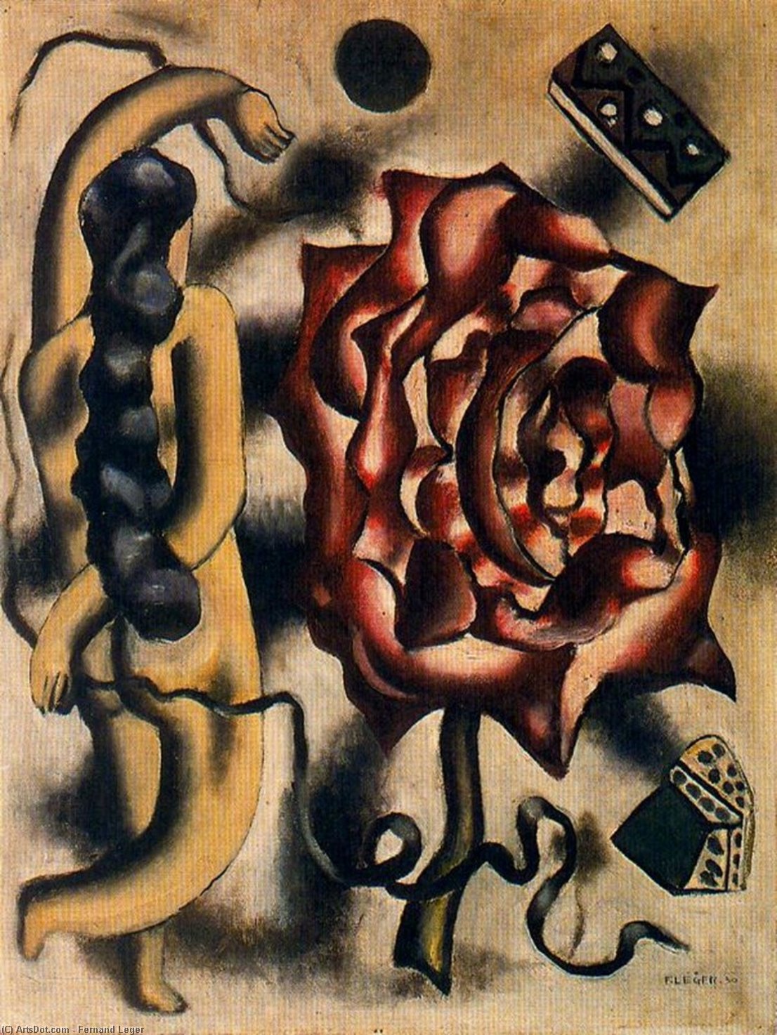 Wikioo.org – La Enciclopedia de las Bellas Artes - Pintura, Obras de arte de Fernand Leger - el mujer en el rosa