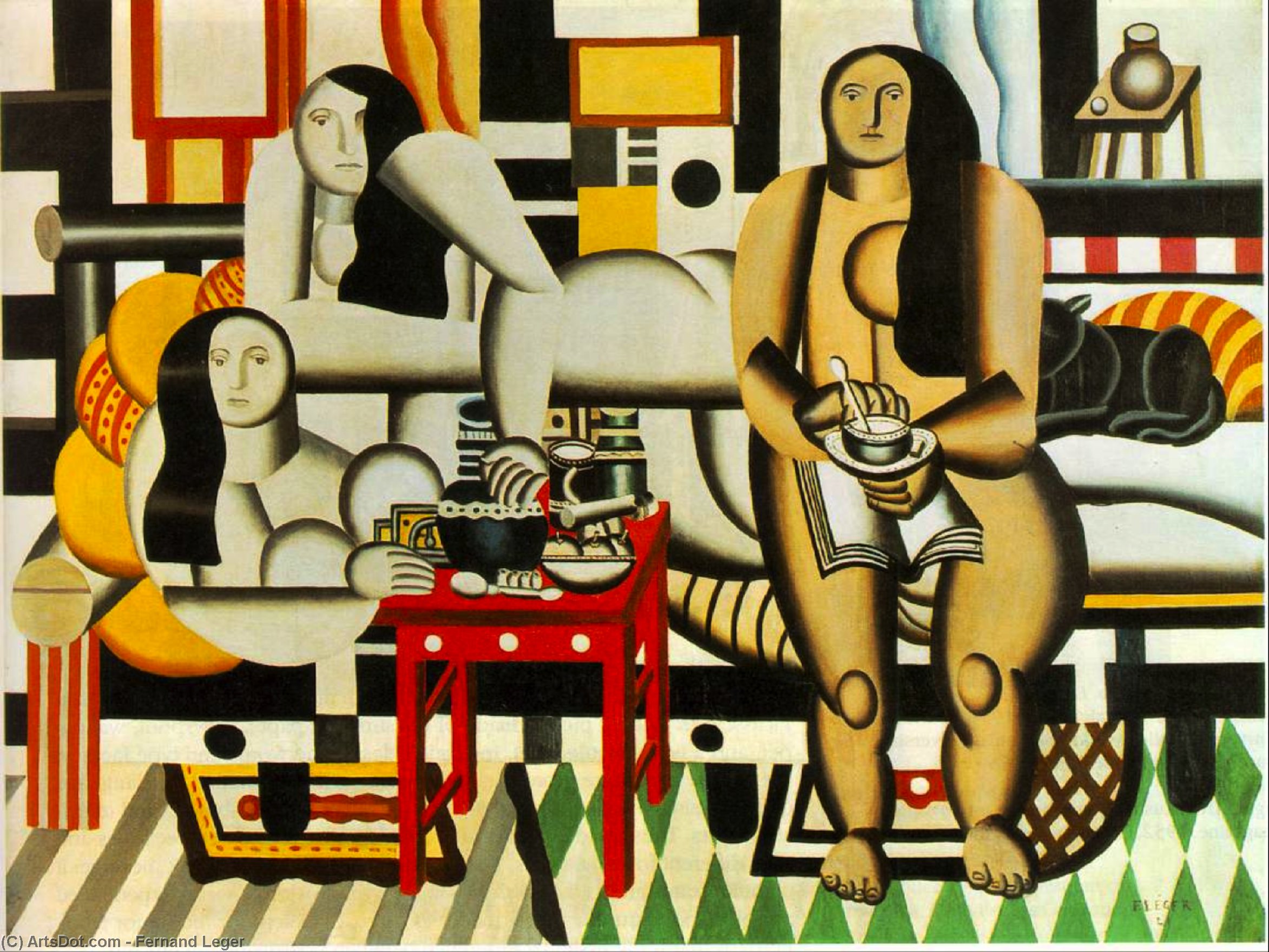 Wikioo.org - The Encyclopedia of Fine Arts - Painting, Artwork by Fernand Leger - Three Women