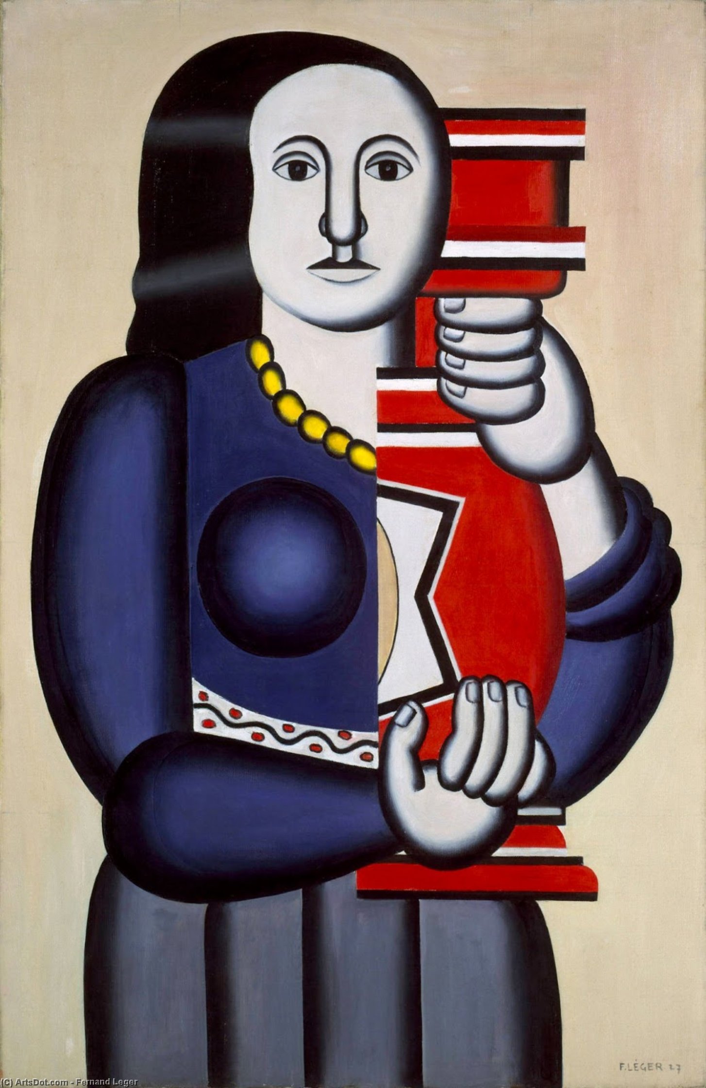 Wikioo.org - The Encyclopedia of Fine Arts - Painting, Artwork by Fernand Leger - Woman Holding a Vase