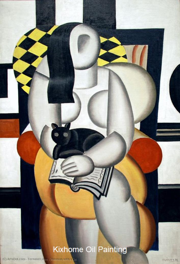 Wikioo.org - The Encyclopedia of Fine Arts - Painting, Artwork by Fernand Leger - Woman with a Cat