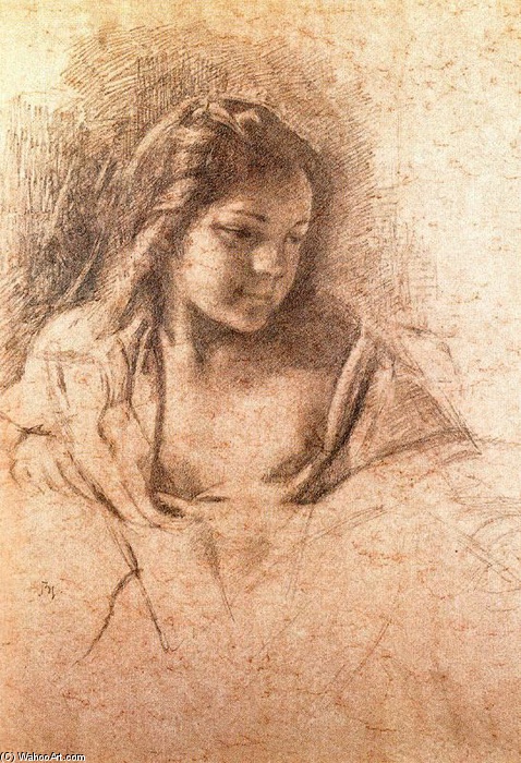 WikiOO.org – 美術百科全書 - 繪畫，作品 Balthus (Balthasar Klossowski) - 胸围 年轻  女人