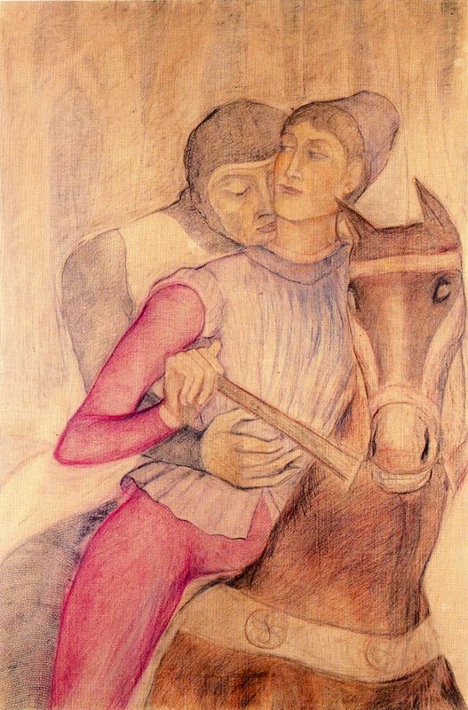 Wikioo.org - Bách khoa toàn thư về mỹ thuật - Vẽ tranh, Tác phẩm nghệ thuật Balthus (Balthasar Klossowski) - Lahire and young Ogier de Beauseant