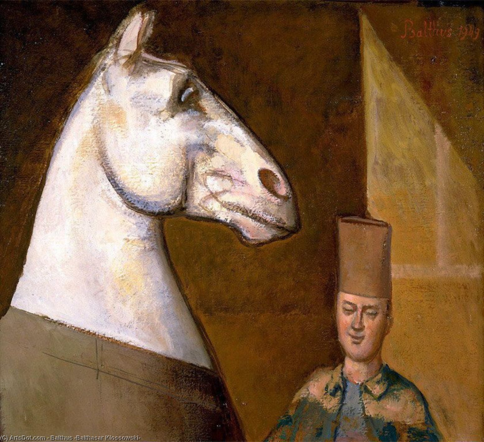 Wikioo.org – L'Enciclopedia delle Belle Arti - Pittura, Opere di Balthus (Balthasar Klossowski) - Marocchino Cavaliere e il suo cavallo