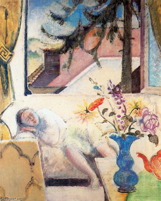 Wikioo.org – La Enciclopedia de las Bellas Artes - Pintura, Obras de arte de Balthus (Balthasar Klossowski) - La tarde de la siesta