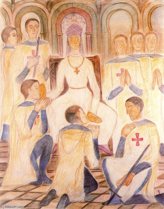 WikiOO.org - Encyclopedia of Fine Arts - Målning, konstverk Balthus (Balthasar Klossowski) - The enthronement of Ogier