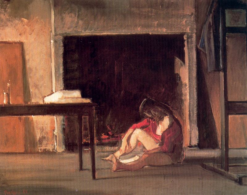 Wikioo.org - The Encyclopedia of Fine Arts - Painting, Artwork by Balthus (Balthasar Klossowski) - The Fireplace Workshop Chassy