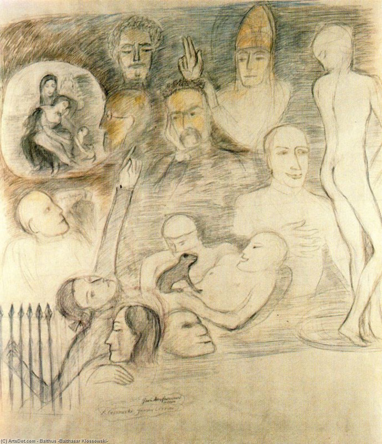 Wikioo.org - Encyklopedia Sztuk Pięknych - Malarstwo, Grafika Balthus (Balthasar Klossowski) - The large enclosure II