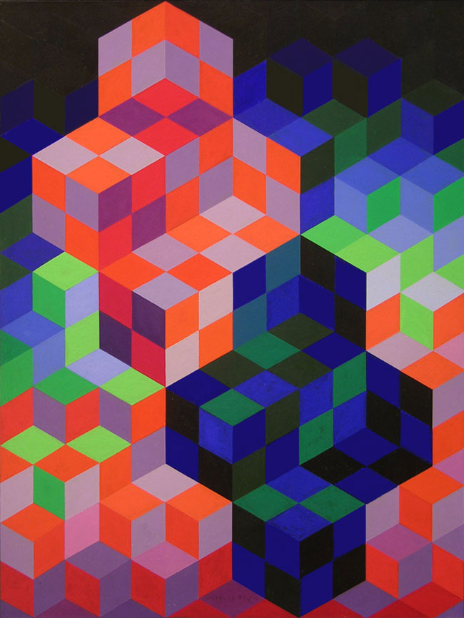 Wikioo.org - The Encyclopedia of Fine Arts - Painting, Artwork by Victor Vasarely - Duo-2