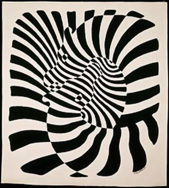 Wikioo.org - The Encyclopedia of Fine Arts - Painting, Artwork by Victor Vasarely - Hanging Entitled, Zebres