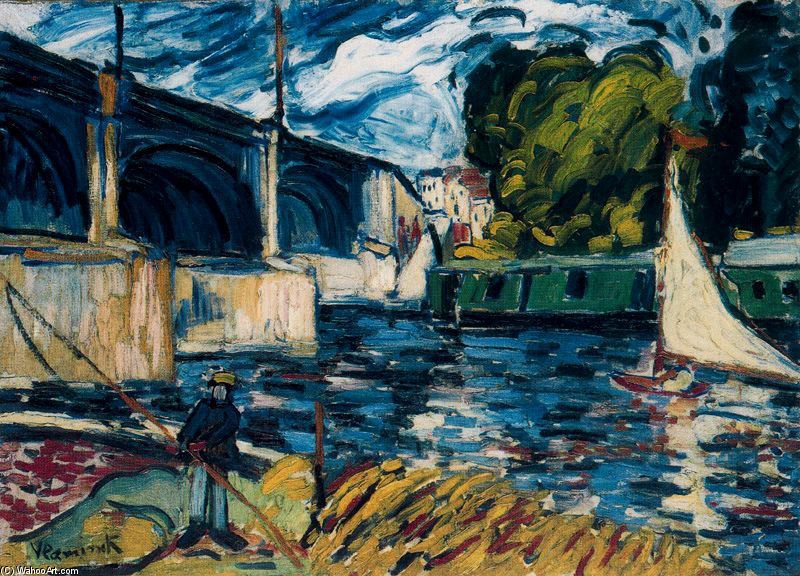 Wikioo.org - The Encyclopedia of Fine Arts - Painting, Artwork by Maurice De Vlaminck - Bridge at Chatou