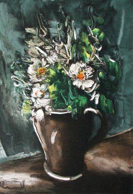 Wikioo.org - สารานุกรมวิจิตรศิลป์ - จิตรกรรม Maurice De Vlaminck - Flowers in ceramic pot