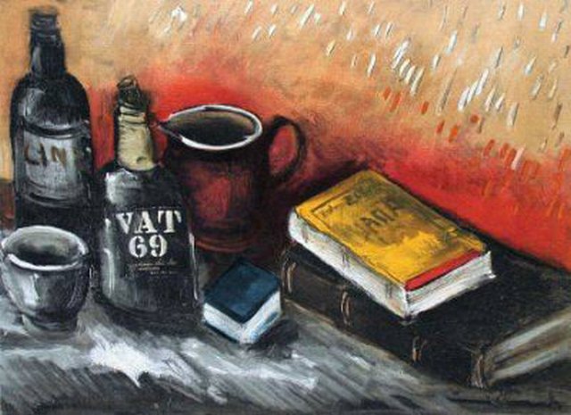 Wikioo.org – La Enciclopedia de las Bellas Artes - Pintura, Obras de arte de Maurice De Vlaminck - bodegón con whisky