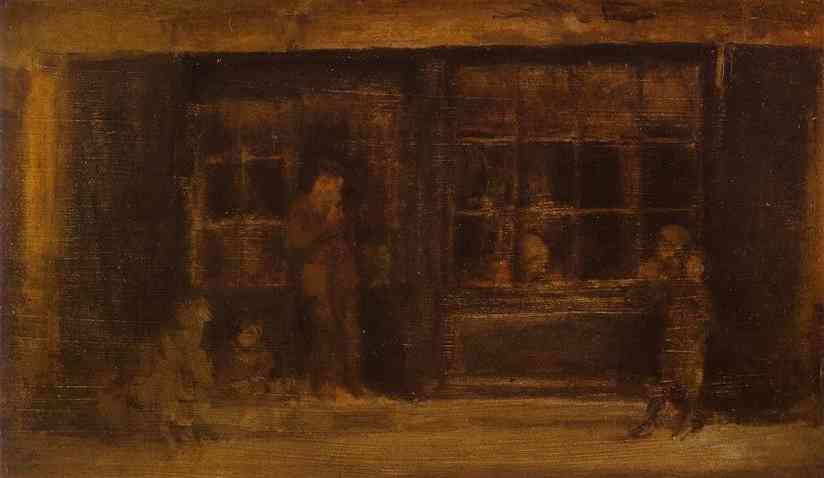 Wikioo.org - Bách khoa toàn thư về mỹ thuật - Vẽ tranh, Tác phẩm nghệ thuật James Abbott Mcneill Whistler - A Shop