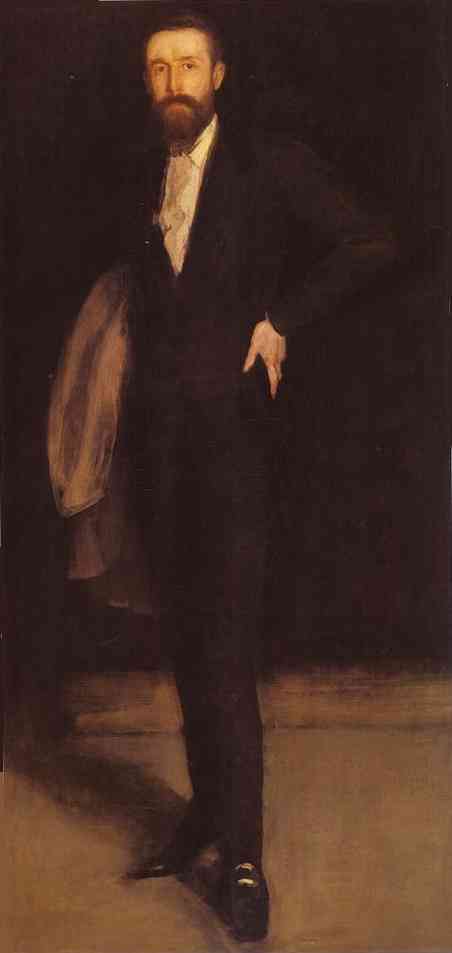 Wikioo.org - The Encyclopedia of Fine Arts - Painting, Artwork by James Abbott Mcneill Whistler - Arrangement in Black, Portrait of F. R. Leyland