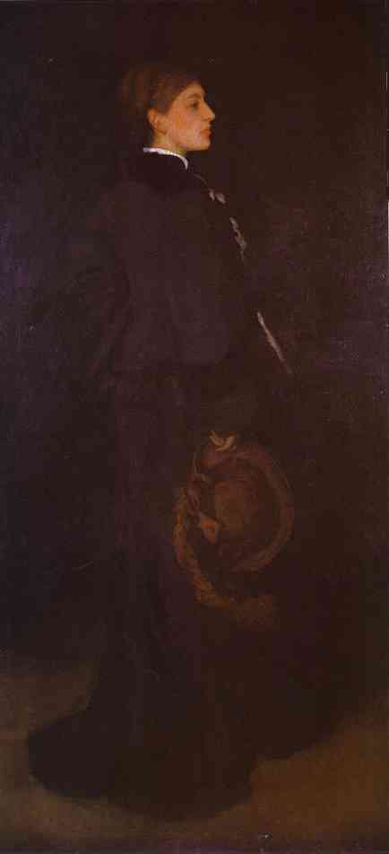 Wikioo.org - The Encyclopedia of Fine Arts - Painting, Artwork by James Abbott Mcneill Whistler - Arrangement in Brown and Black, Portrait of Miss Rosa Corder.