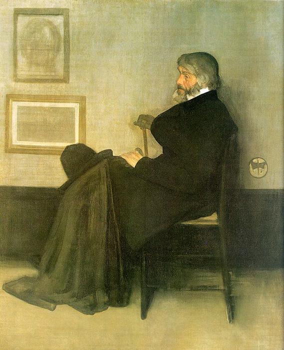 Wikioo.org – La Enciclopedia de las Bellas Artes - Pintura, Obras de arte de James Abbott Mcneill Whistler - arreglo en gris y negro número 2 , retrato de thomas carlyle
