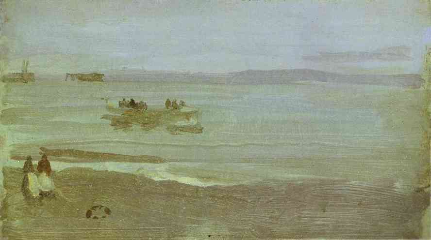 WikiOO.org - 백과 사전 - 회화, 삽화 James Abbott Mcneill Whistler - Gray and Silver, Mist - Lifeboat