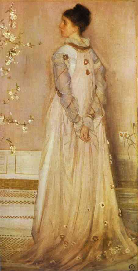 WikiOO.org - Енциклопедия за изящни изкуства - Живопис, Произведения на изкуството James Abbott Mcneill Whistler - Symphony in Flesh Color and Pink, Portrait of Mrs. Frances Leyland