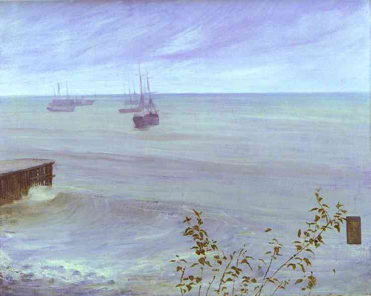 Wikioo.org - The Encyclopedia of Fine Arts - Painting, Artwork by James Abbott Mcneill Whistler - Symphony in Gray and Green, The Ocean