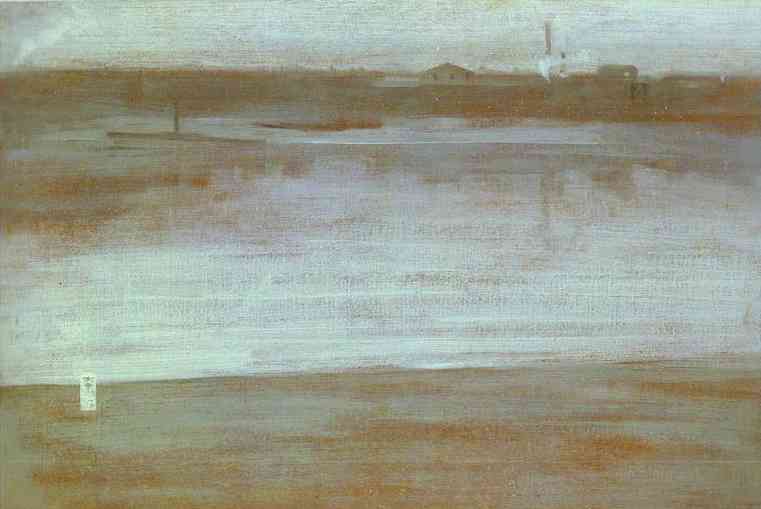 WikiOO.org - Encyclopedia of Fine Arts - Maalaus, taideteos James Abbott Mcneill Whistler - Symphony in Gray, Early Morning Thames