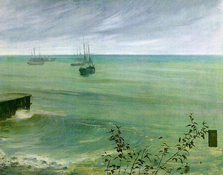 Wikioo.org - The Encyclopedia of Fine Arts - Painting, Artwork by James Abbott Mcneill Whistler - Symphony in Grey and Green, The Ocean