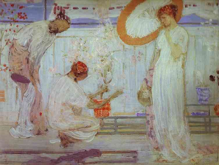 Wikioo.org - The Encyclopedia of Fine Arts - Painting, Artwork by James Abbott Mcneill Whistler - The White Symphony, Three Girls
