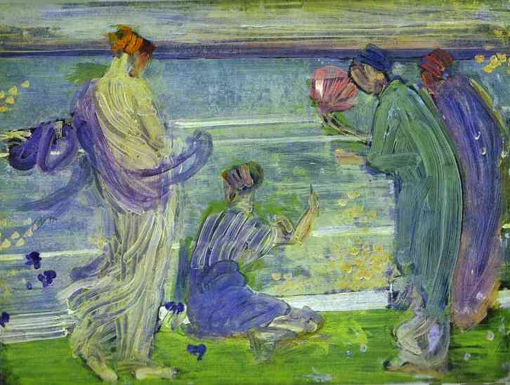 Wikioo.org - The Encyclopedia of Fine Arts - Painting, Artwork by James Abbott Mcneill Whistler - Variations in Blue and Green