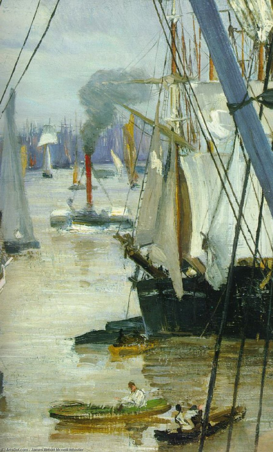 WikiOO.org - Encyclopedia of Fine Arts - Maľba, Artwork James Abbott Mcneill Whistler - Wapping, detail