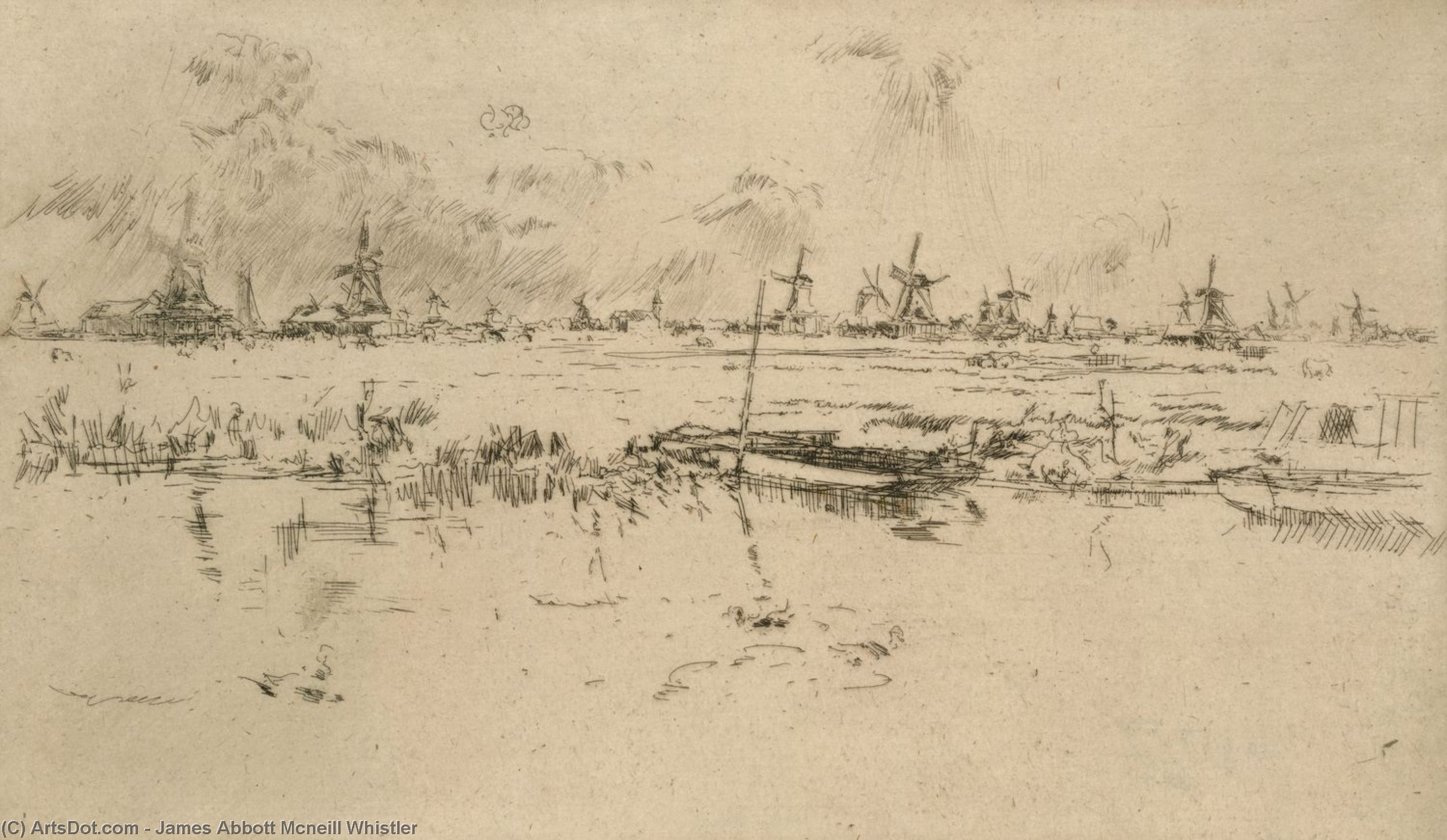 WikiOO.org - Encyclopedia of Fine Arts - Maalaus, taideteos James Abbott Mcneill Whistler - Zaandam