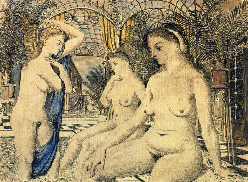 Wikioo.org - The Encyclopedia of Fine Arts - Painting, Artwork by Paul Delvaux - Bathers
