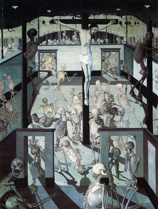 WikiOO.org - Encyclopedia of Fine Arts - Maleri, Artwork Paul Delvaux - Crucifixion III