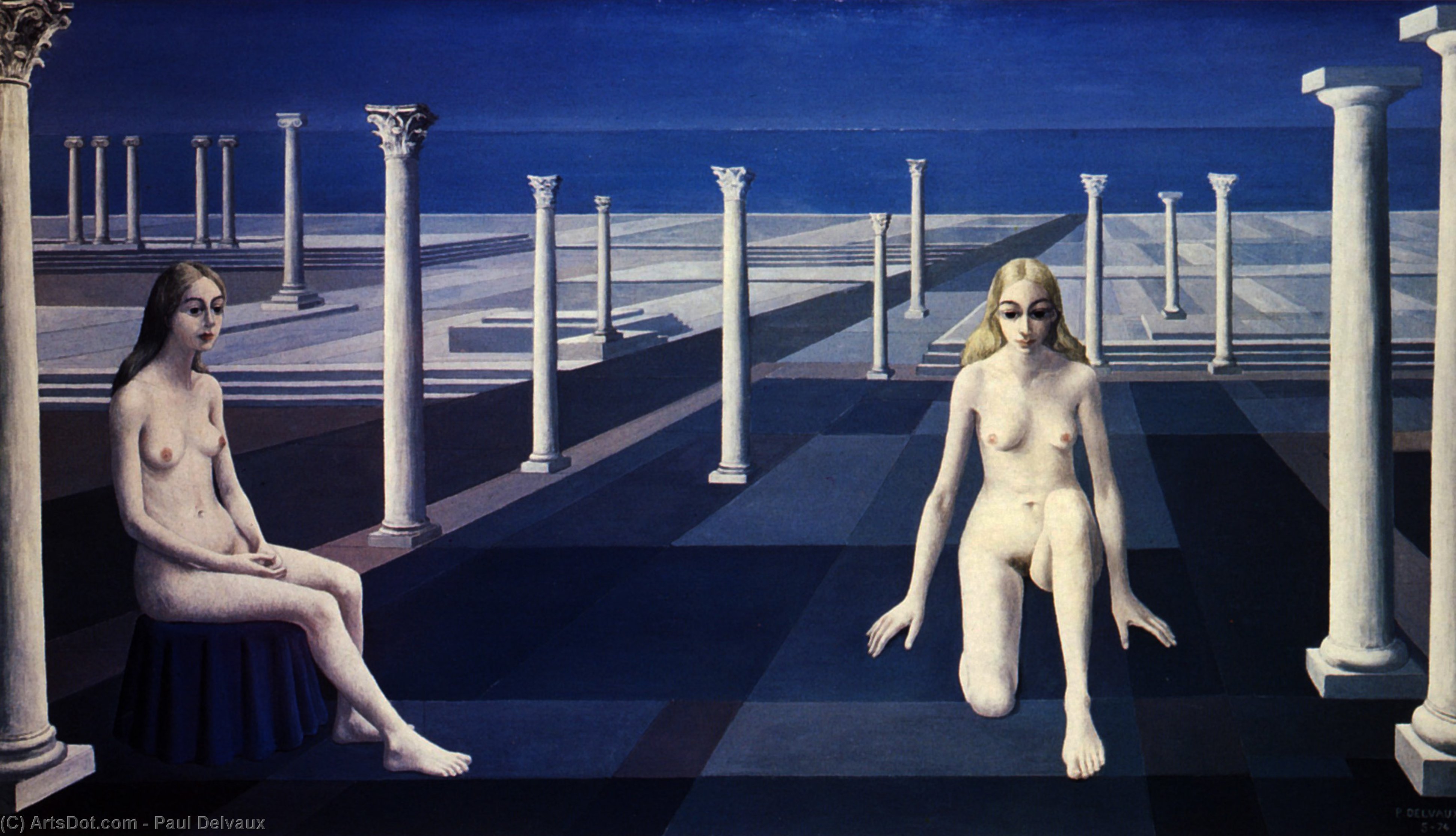 Wikioo.org - The Encyclopedia of Fine Arts - Painting, Artwork by Paul Delvaux - Dialogue