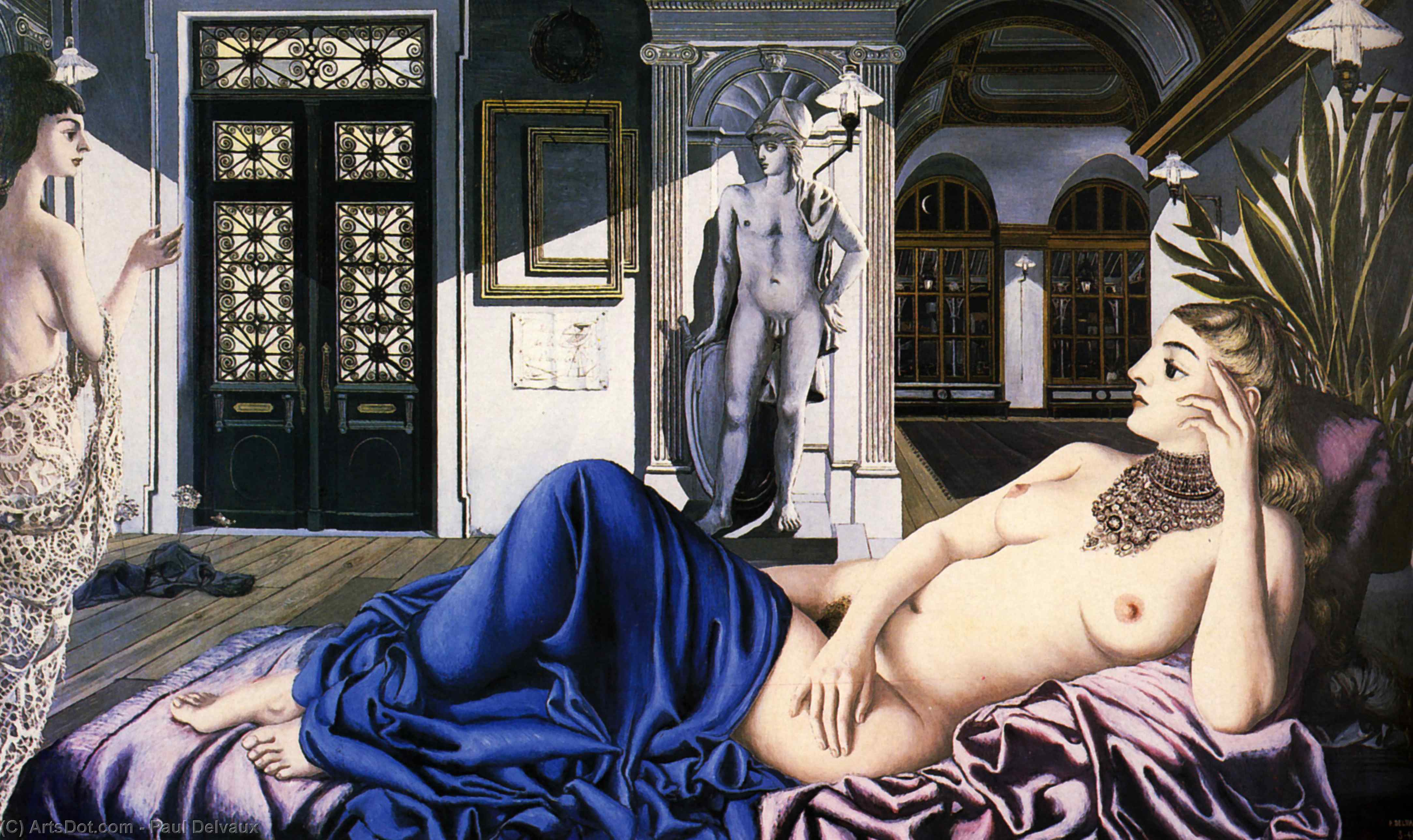 Wikioo.org – La Enciclopedia de las Bellas Artes - Pintura, Obras de arte de Paul Delvaux - en alabanza todaclasede  Melancolía