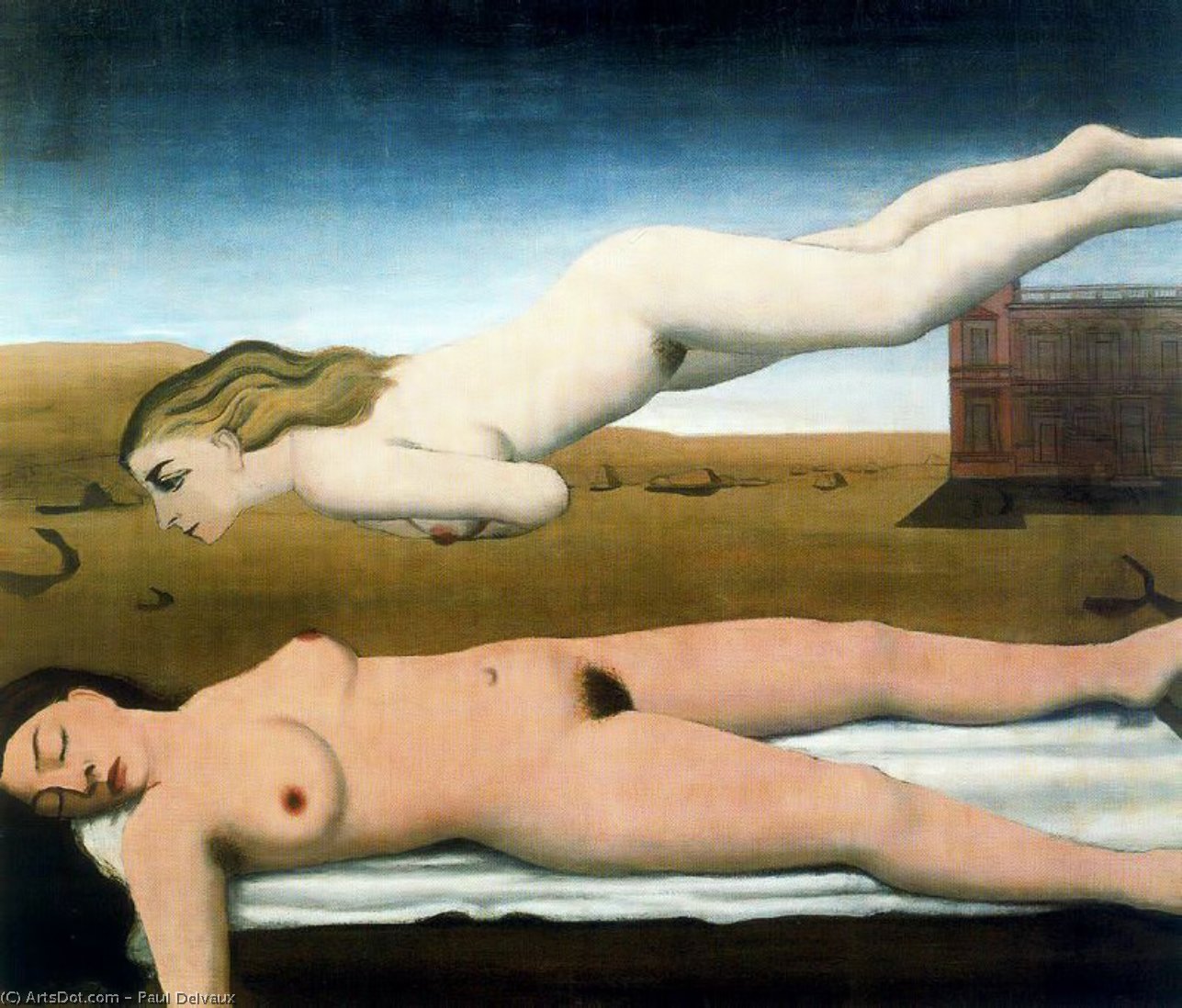 WikiOO.org - Encyclopedia of Fine Arts - Maalaus, taideteos Paul Delvaux - Sleep1