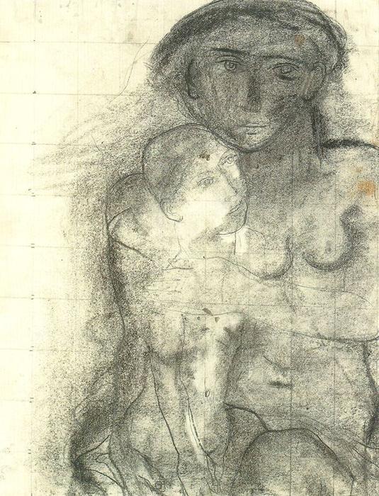 WikiOO.org - Encyclopedia of Fine Arts - Målning, konstverk Paul Delvaux - Study for the vast maternity
