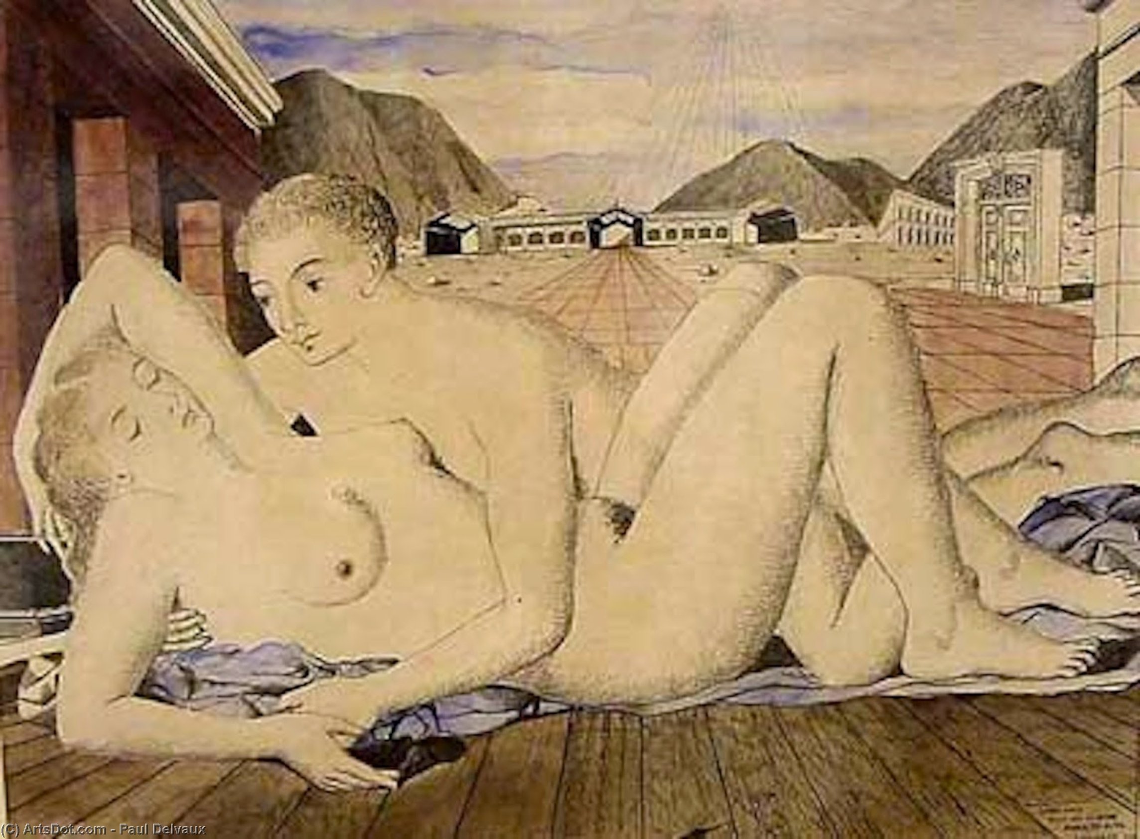 WikiOO.org - Encyclopedia of Fine Arts - Lukisan, Artwork Paul Delvaux - The Confidante