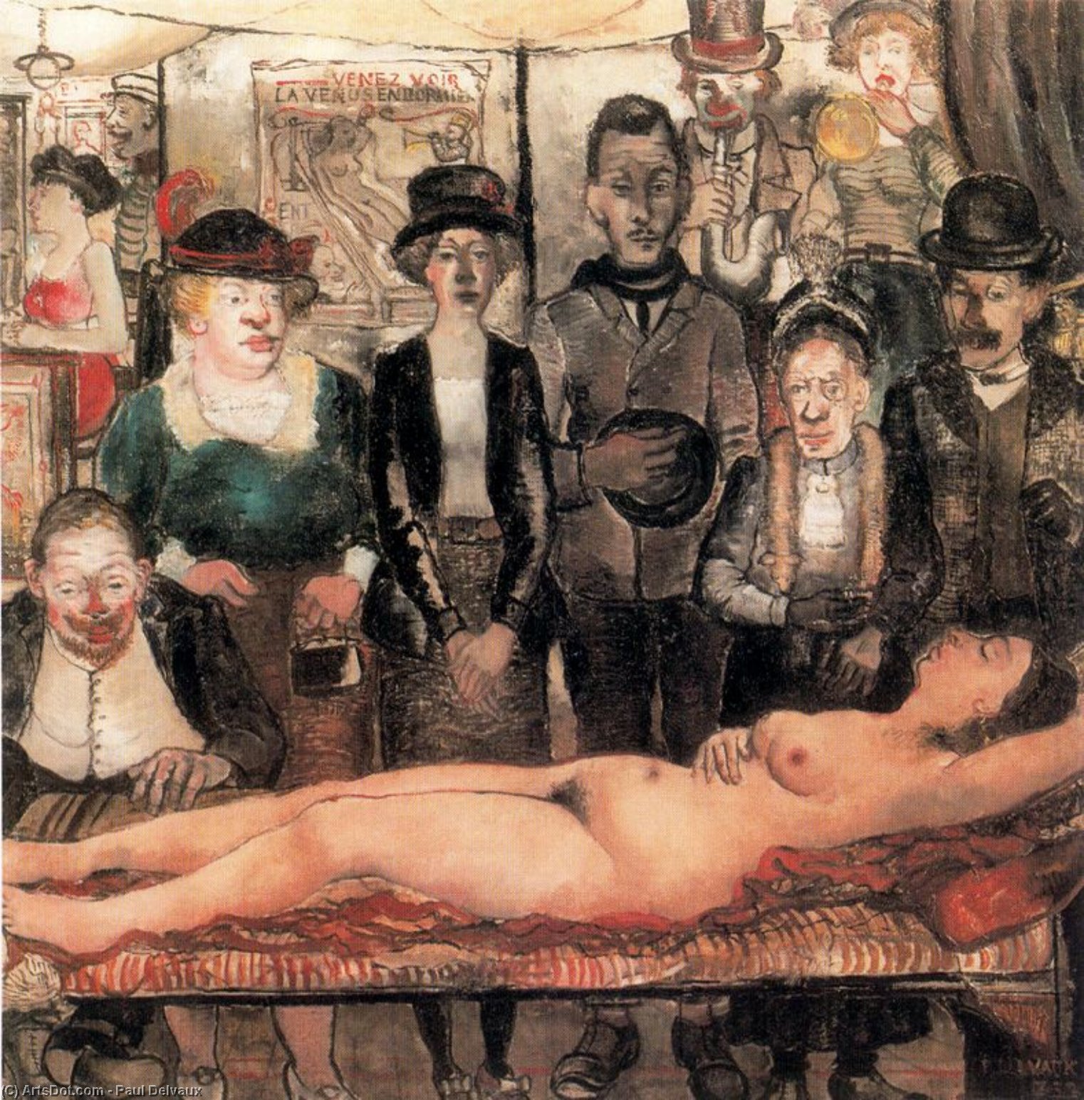 WikiOO.org - Enciklopedija dailės - Tapyba, meno kuriniai Paul Delvaux - The Sleeping Venus I