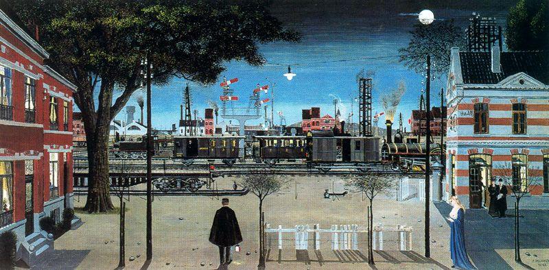 Wikioo.org - The Encyclopedia of Fine Arts - Painting, Artwork by Paul Delvaux - The Watcher II
