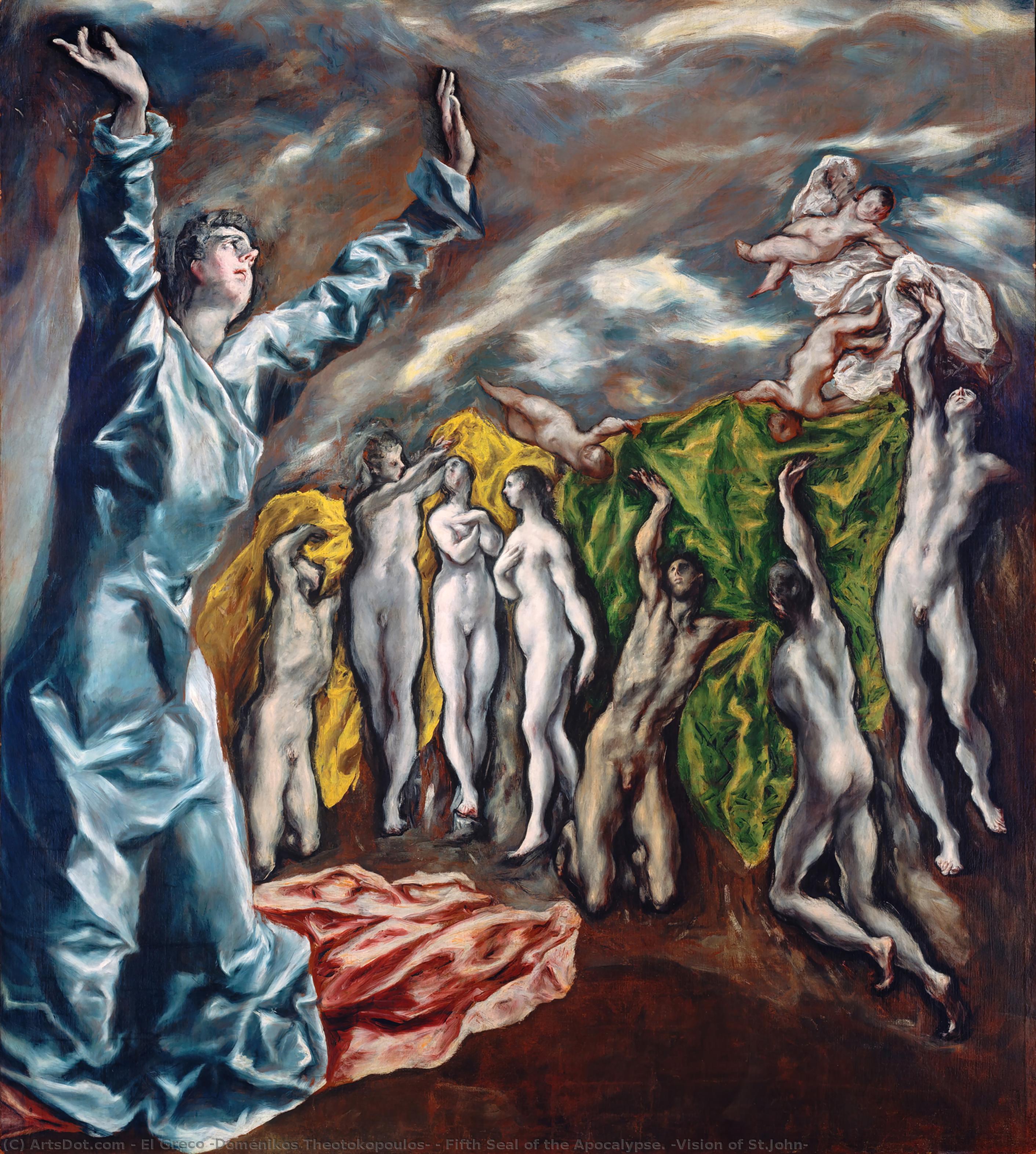 WikiOO.org - Enciclopédia das Belas Artes - Pintura, Arte por El Greco (Doménikos Theotokopoulos) - Fifth Seal of the Apocalypse. (Vision of St.John)