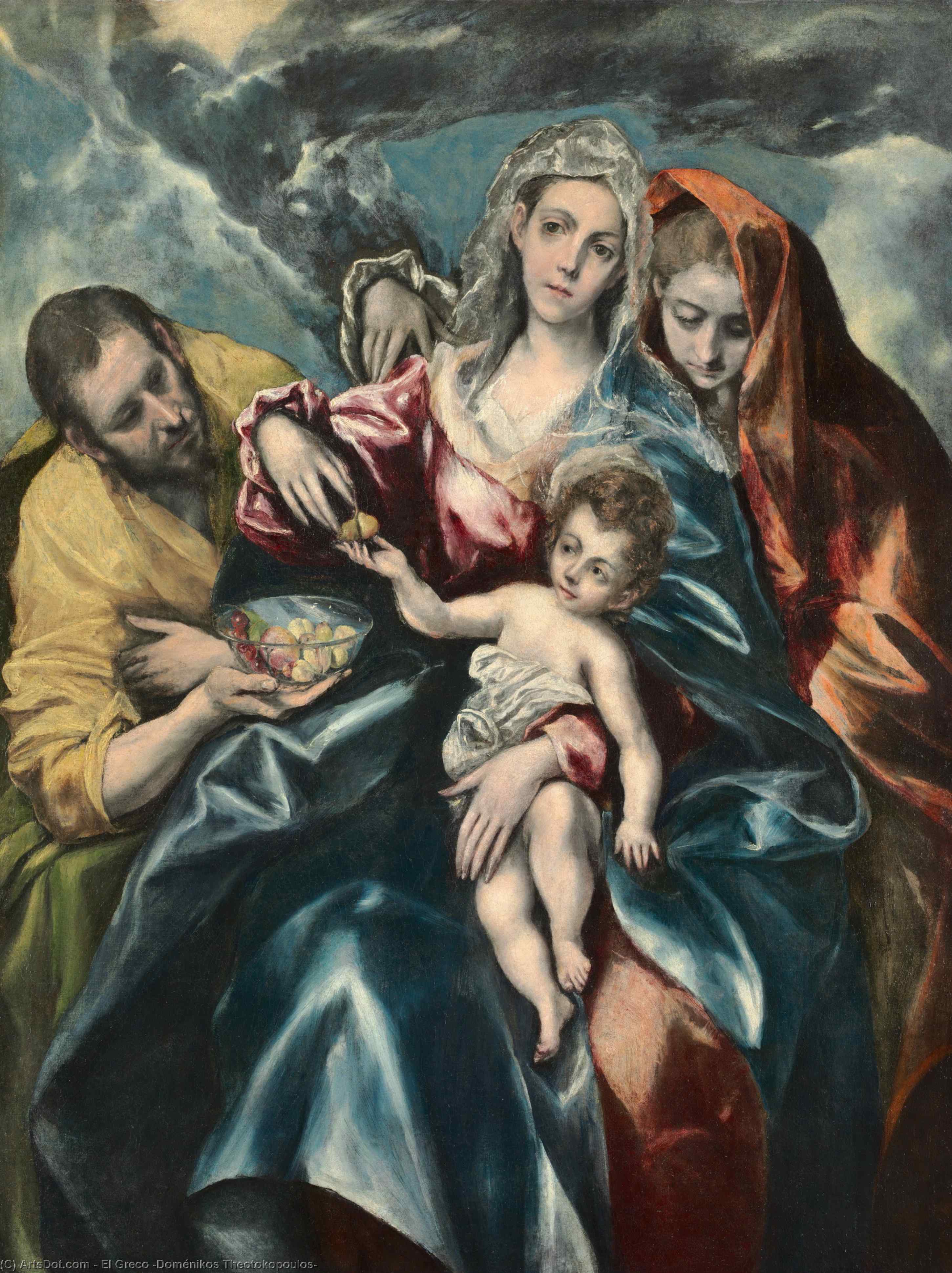 WikiOO.org - 백과 사전 - 회화, 삽화 El Greco (Doménikos Theotokopoulos) - Holy Family with Mary Magdalen