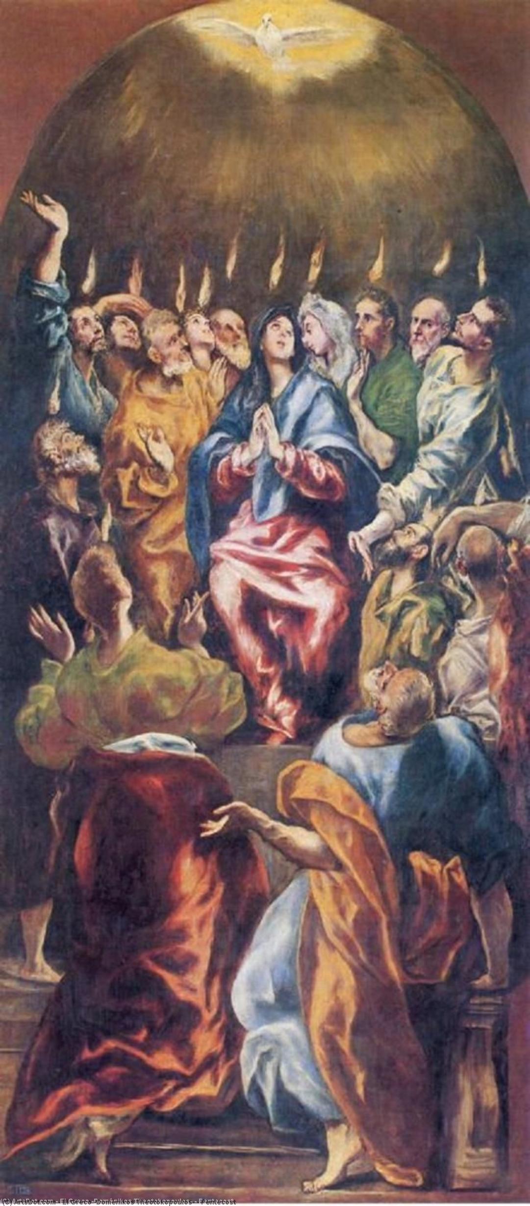 WikiOO.org - Энциклопедия изобразительного искусства - Живопись, Картины  El Greco (Doménikos Theotokopoulos) - Пятидесятница
