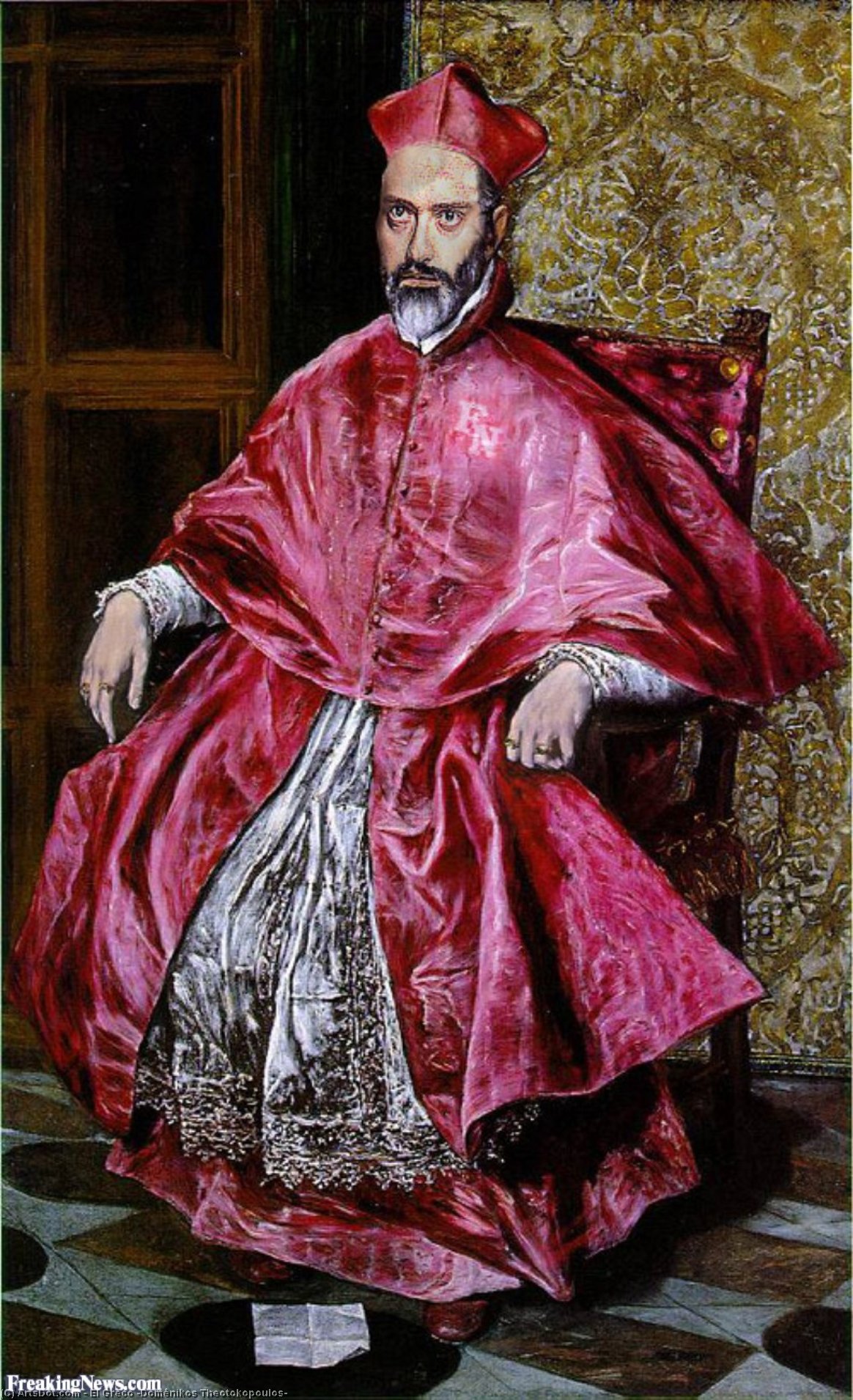 Wikioo.org - The Encyclopedia of Fine Arts - Painting, Artwork by El Greco (Doménikos Theotokopoulos) - Portrait of a Cardinal