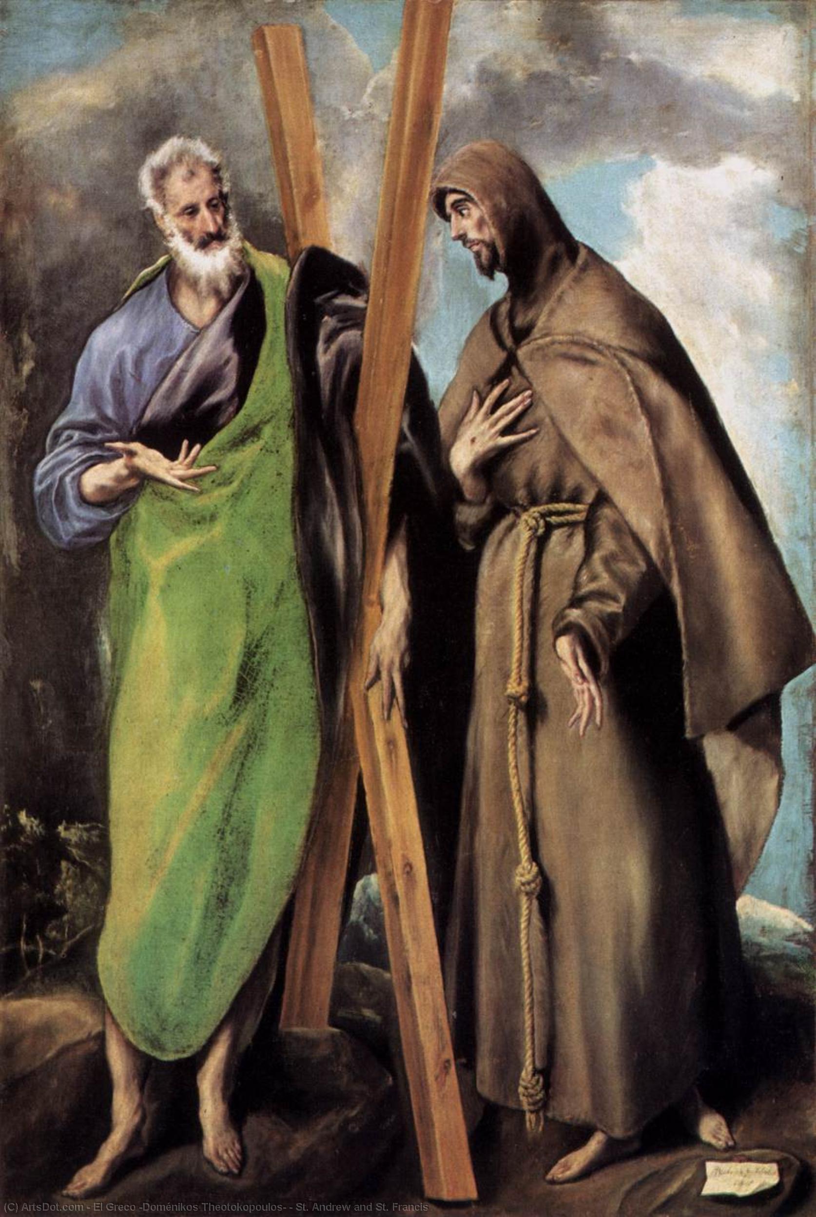 Wikioo.org - The Encyclopedia of Fine Arts - Painting, Artwork by El Greco (Doménikos Theotokopoulos) - St. Andrew and St. Francis
