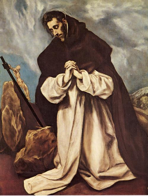 Wikioo.org - The Encyclopedia of Fine Arts - Painting, Artwork by El Greco (Doménikos Theotokopoulos) - St. Dominic in Prayer
