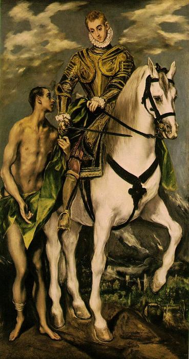 Wikioo.org - Die Enzyklopädie bildender Kunst - Malerei, Kunstwerk von El Greco (Doménikos Theotokopoulos) - Verweigern St Martin und der Bettler