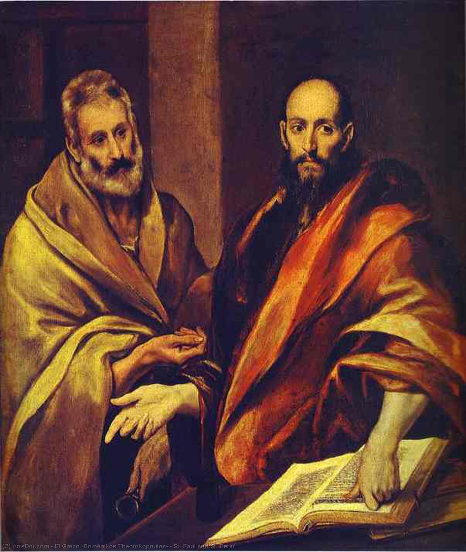 Wikioo.org - The Encyclopedia of Fine Arts - Painting, Artwork by El Greco (Doménikos Theotokopoulos) - St. Paul and St. Peter