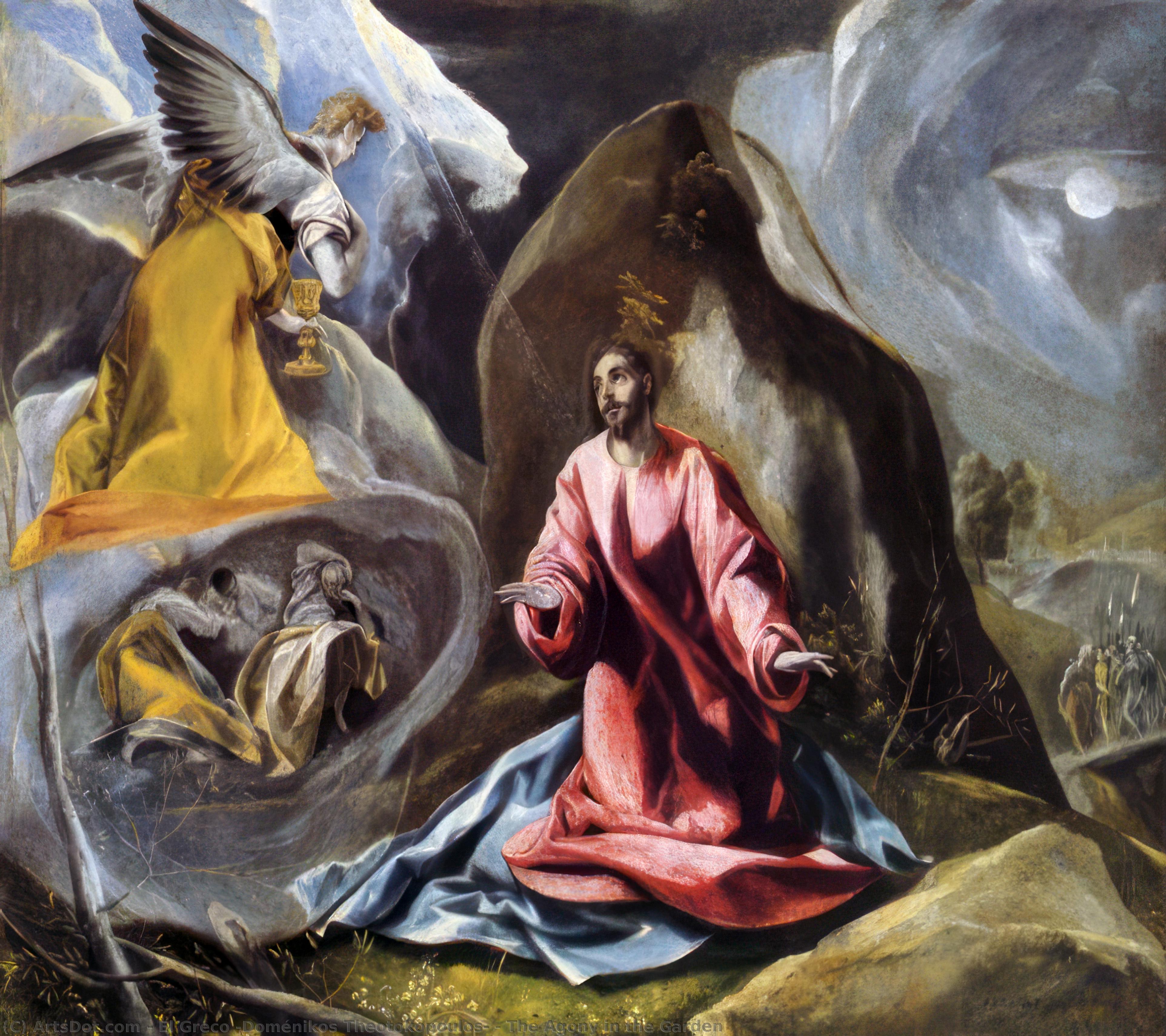 WikiOO.org - Енциклопедия за изящни изкуства - Живопис, Произведения на изкуството El Greco (Doménikos Theotokopoulos) - The Agony in the Garden