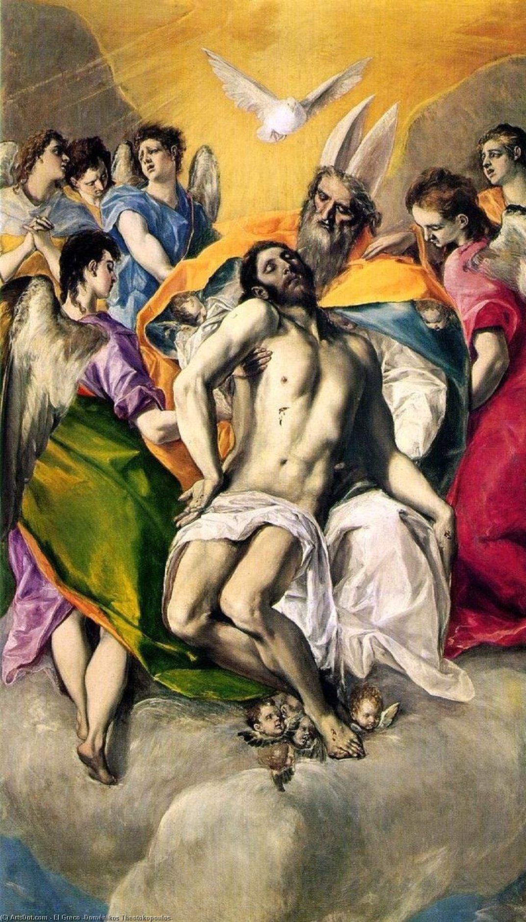 Wikioo.org - The Encyclopedia of Fine Arts - Painting, Artwork by El Greco (Doménikos Theotokopoulos) - The Holy Trinity