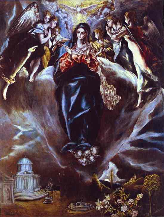 Wikioo.org - Die Enzyklopädie bildender Kunst - Malerei, Kunstwerk von El Greco (Doménikos Theotokopoulos) - Die Unbefleckte Empfängnis