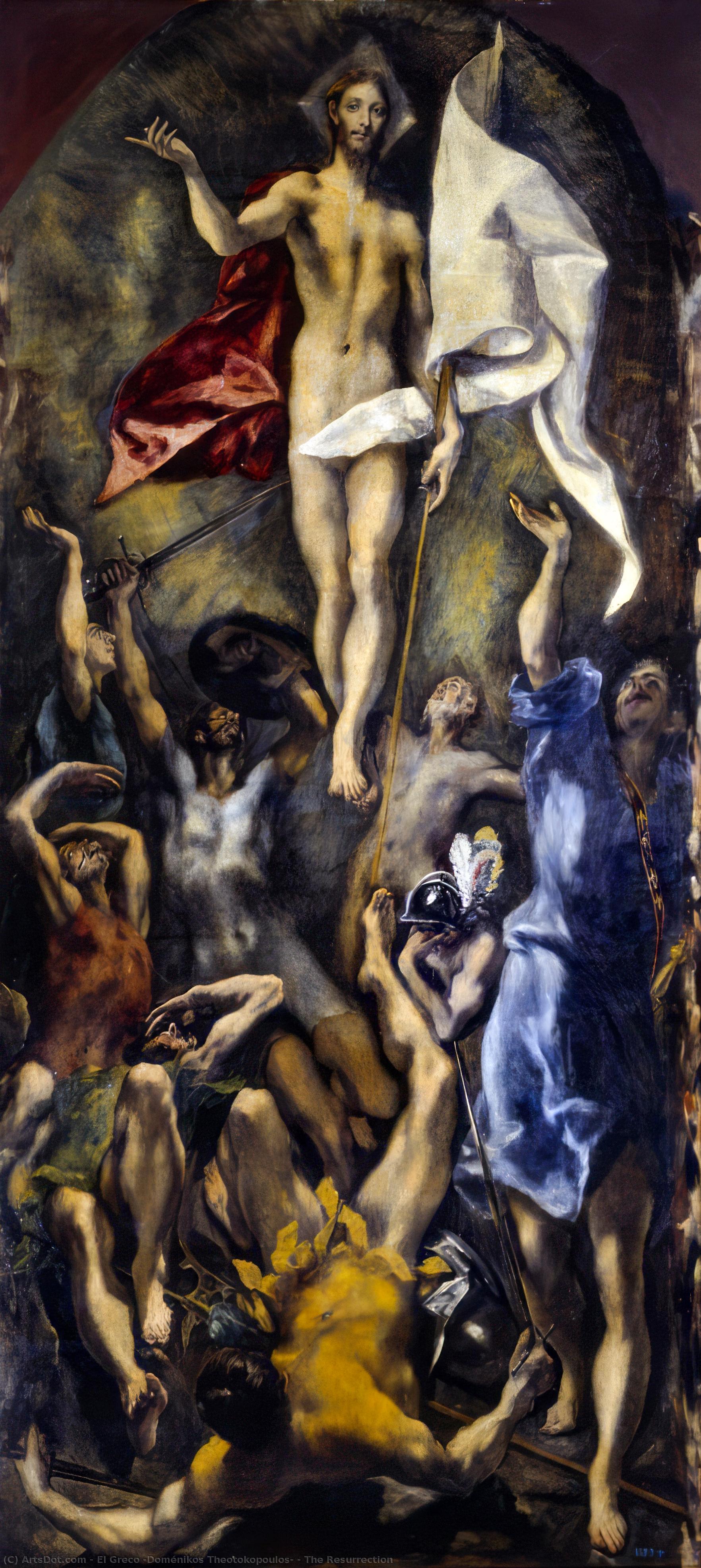 Wikioo.org - Die Enzyklopädie bildender Kunst - Malerei, Kunstwerk von El Greco (Doménikos Theotokopoulos) - die auferstehung